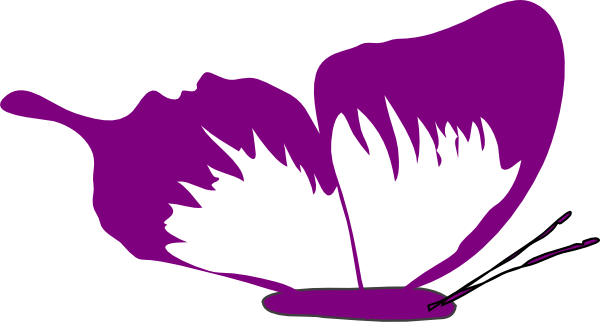 Abstract Purple Butterfly Silhouette PNG with transparent background