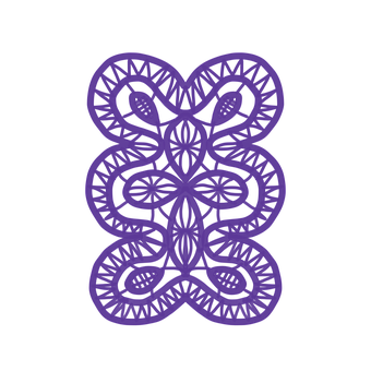 Abstract Purple Gingerbread Designon Black PNG with transparent background