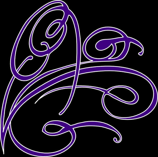 Abstract Purple Swirlson Black Background