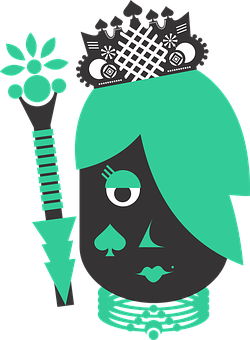 Abstract Queen Playing Card PNG with transparent background