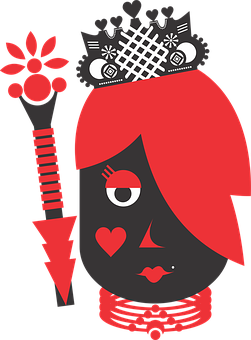 Abstract Queen Playing Card PNG with transparent background