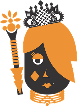 Abstract Queen Vector Art PNG with transparent background