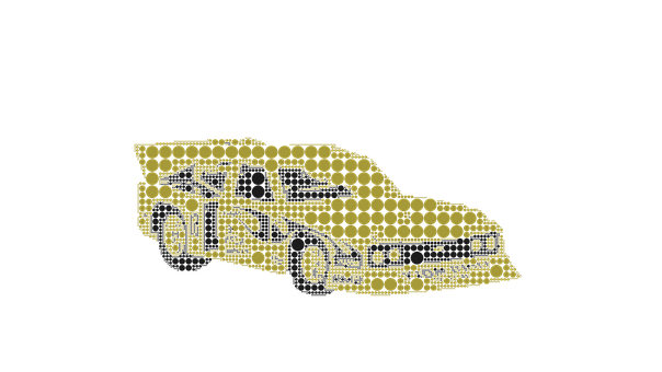 Abstract Racing Car Dot Art PNG with transparent background