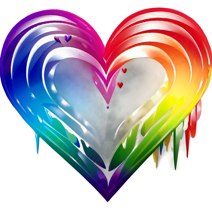 Abstract Rainbow Heart Png Qws