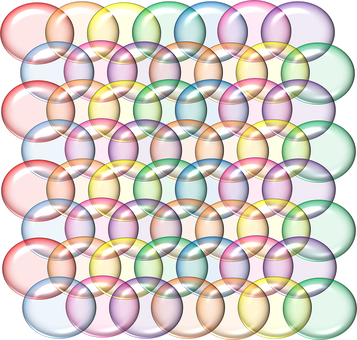 Abstract Rainbow Spheres Pattern PNG with transparent background