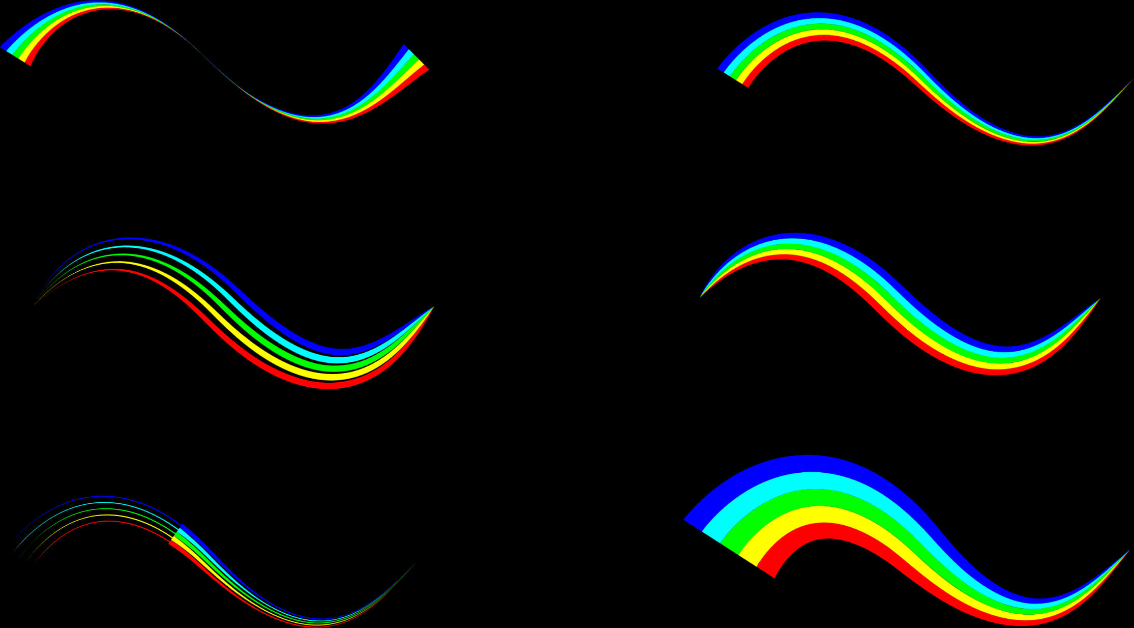 Abstract Art - Abstract Rainbow Colour Wave Png, Transparent Png PNG with transparent background