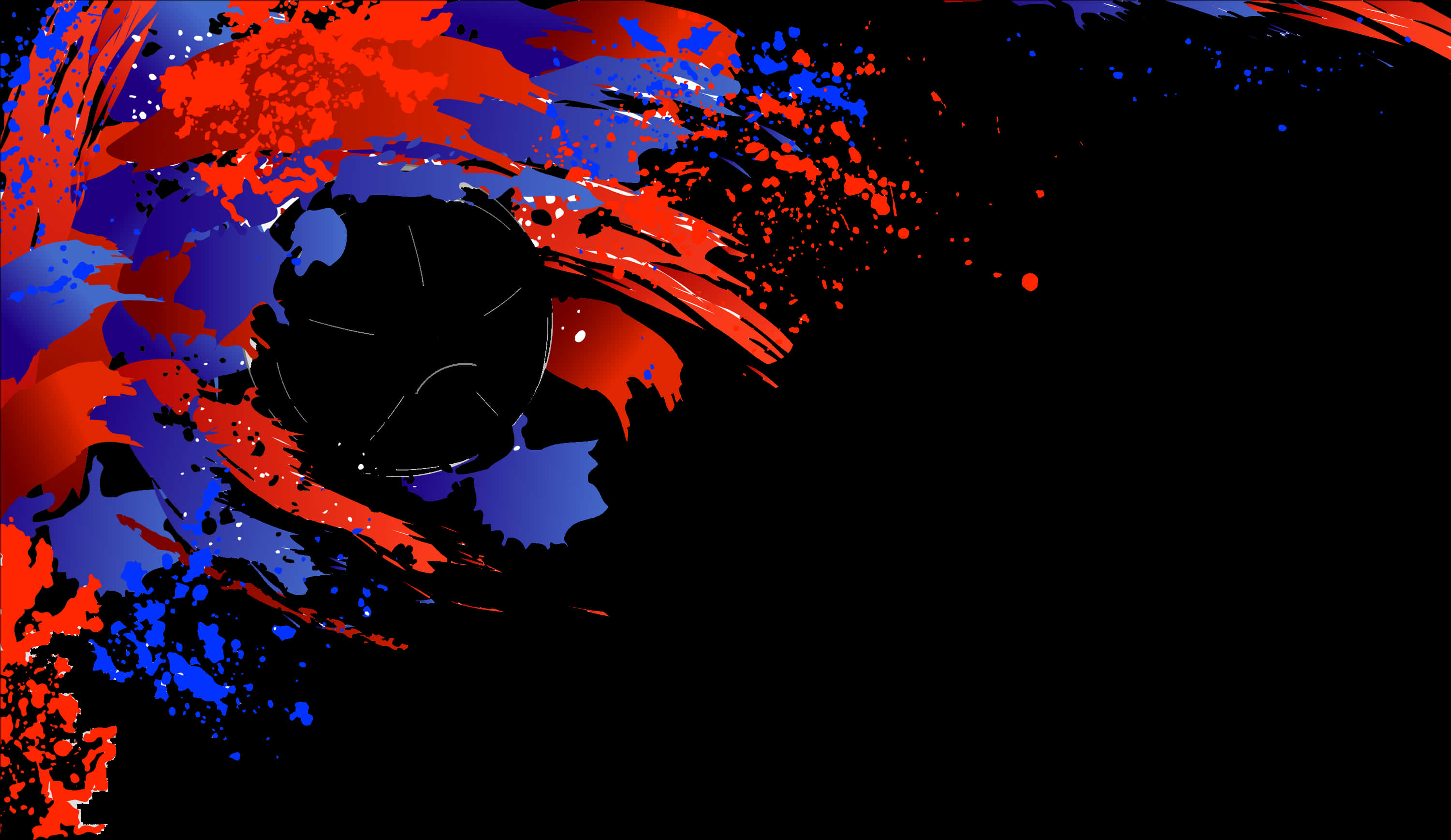 Abstract Red Blue Black Splash Art PNG with transparent background