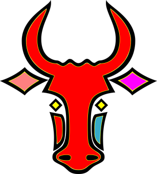 Abstract Red Bull Graphic PNG with transparent background