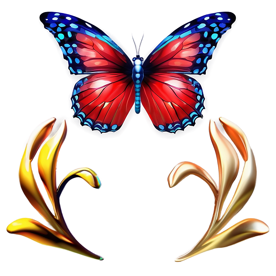 Abstract Red Butterfly Png Gbq