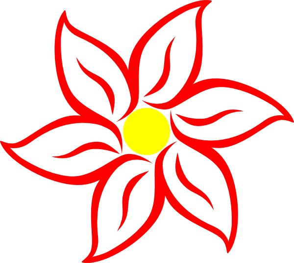 Abstract Red Flower Illustration