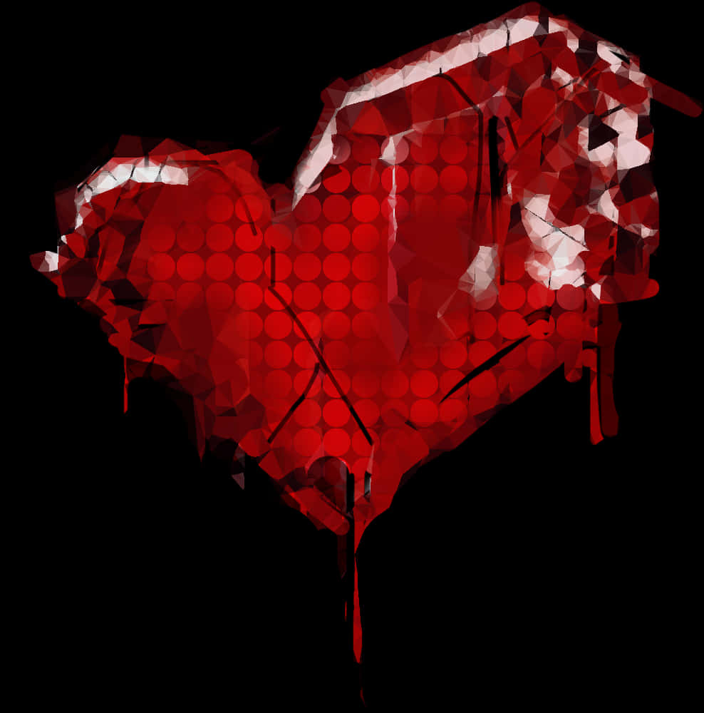 Abstract Red Heart Graffiti Art PNG with transparent background
