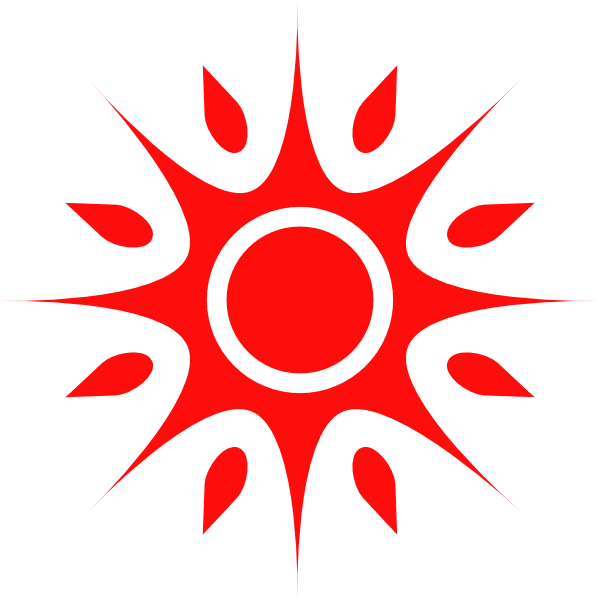 Abstract Red Sun Design