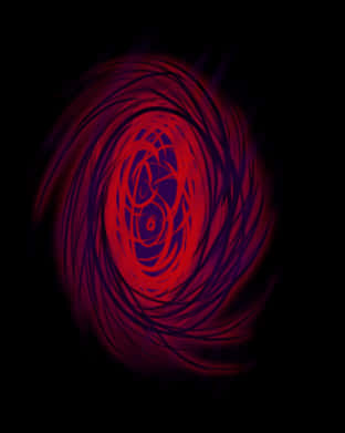 Abstract Red Swirlson Black Background PNG with transparent background