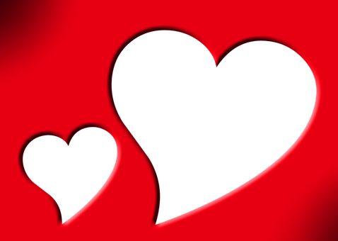 Abstract Redand Black Hearts PNG with transparent background