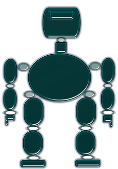Abstract Robot Silhouette PNG with transparent background