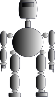Abstract Robot Silhouette Outline PNG with transparent background