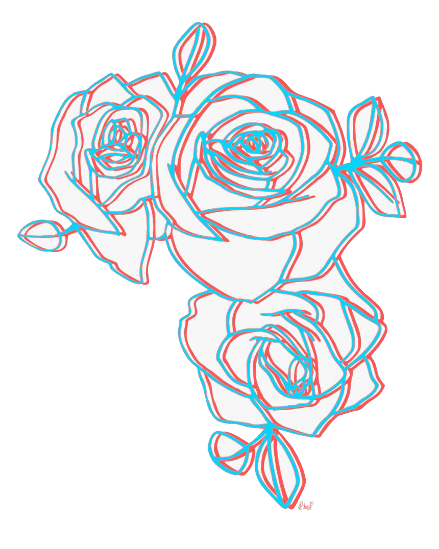 Abstract Rose Sketch Art