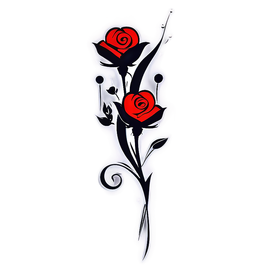 Abstract Rose Tattoo Visual Png 14