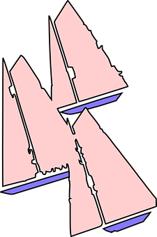 Abstract Sailboat Silhouette PNG with transparent background