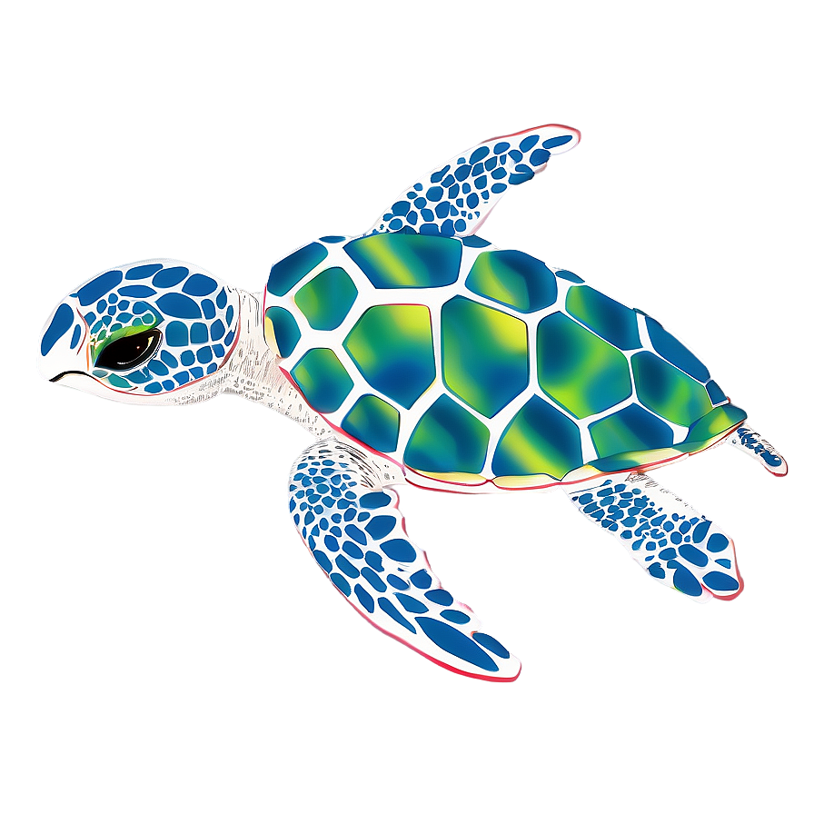 Abstract Sea Turtle Design Png 06292024