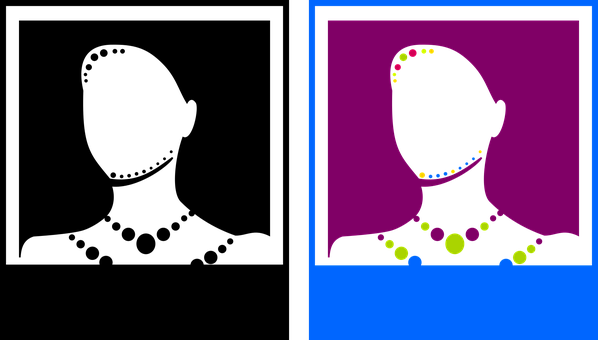 Abstract Silhouettewith Colorful Necklace PNG image with a transparent background, free high-resolution download