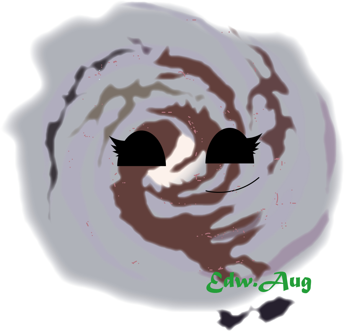 Abstract Smiling Vortex Art PNG with transparent background