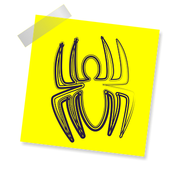 Abstract Spider Art Yellow Background PNG with transparent background