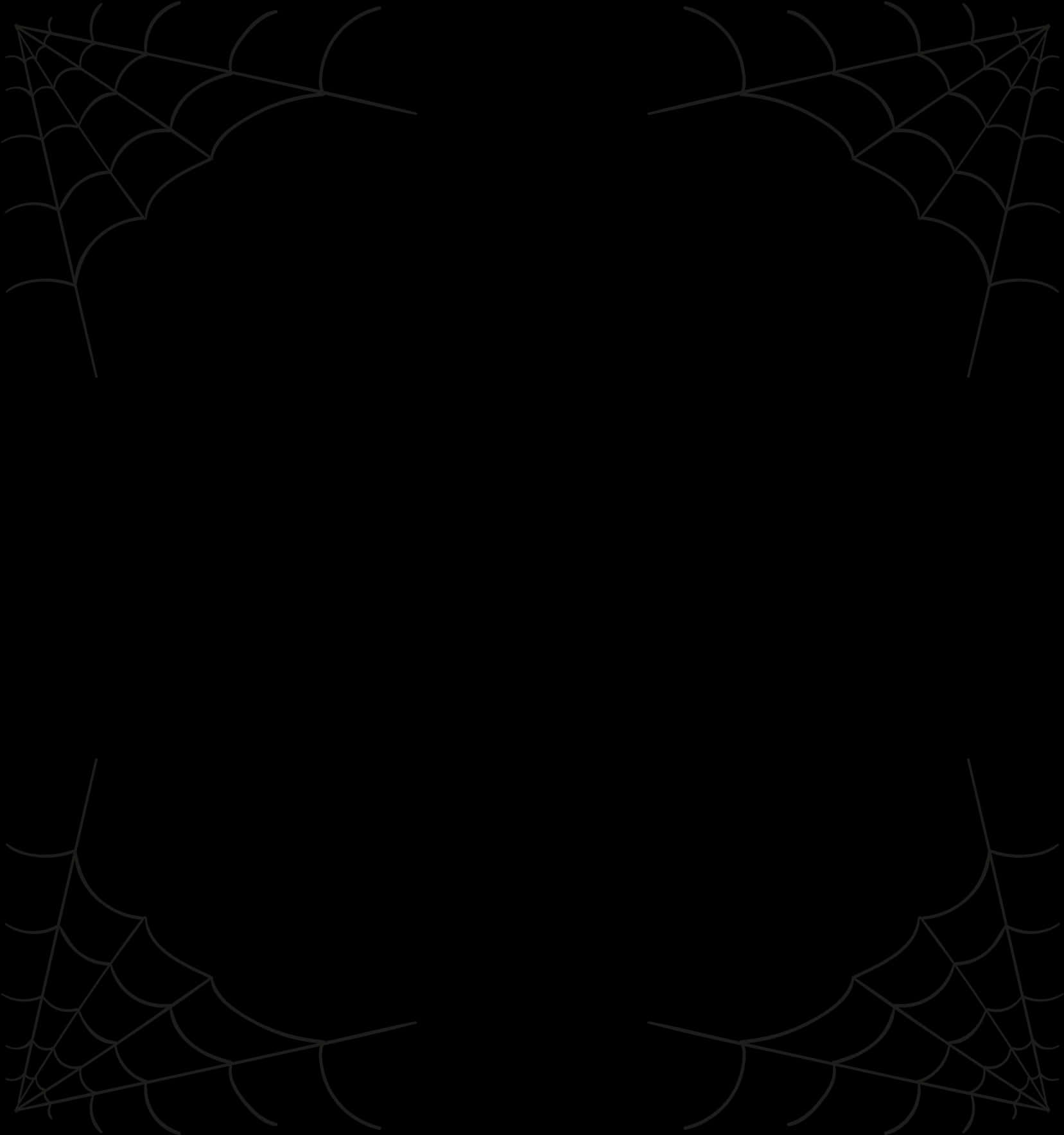 Abstract Spider Web Corners Design PNG with transparent background