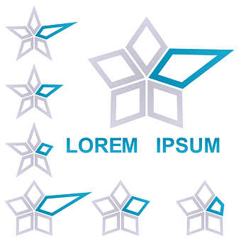 Abstract Star Logo Design PNG with transparent background