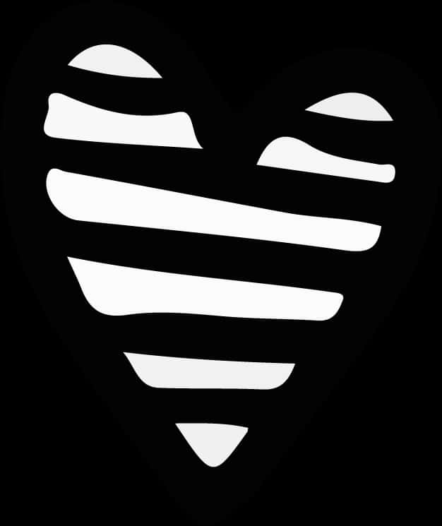 Abstract Striped Heart Art