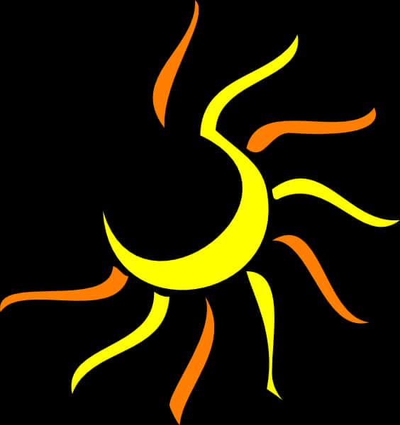 Abstract Sun Design Art PNG with transparent background
