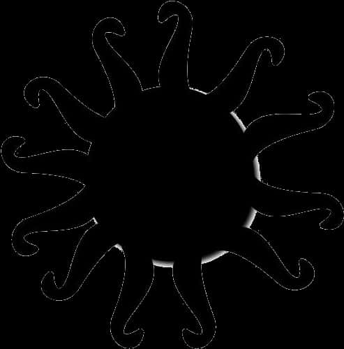 Abstract Sun Silhouette PNG with transparent background
