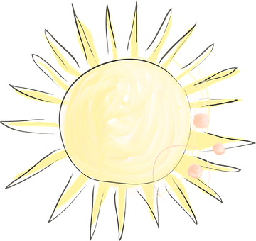 Abstract Sunand Planets Art PNG with transparent background