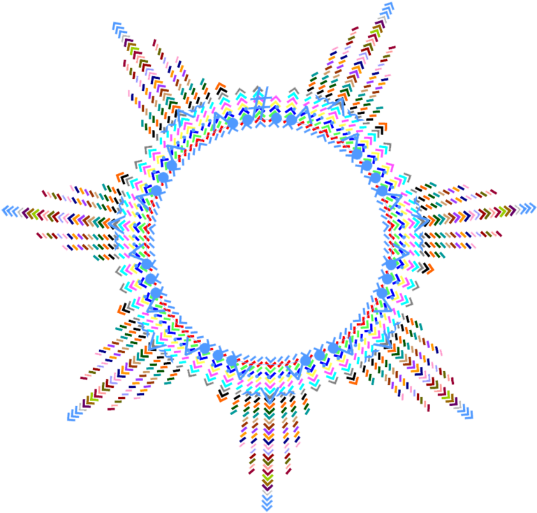 Abstract Sunburst Circle Art