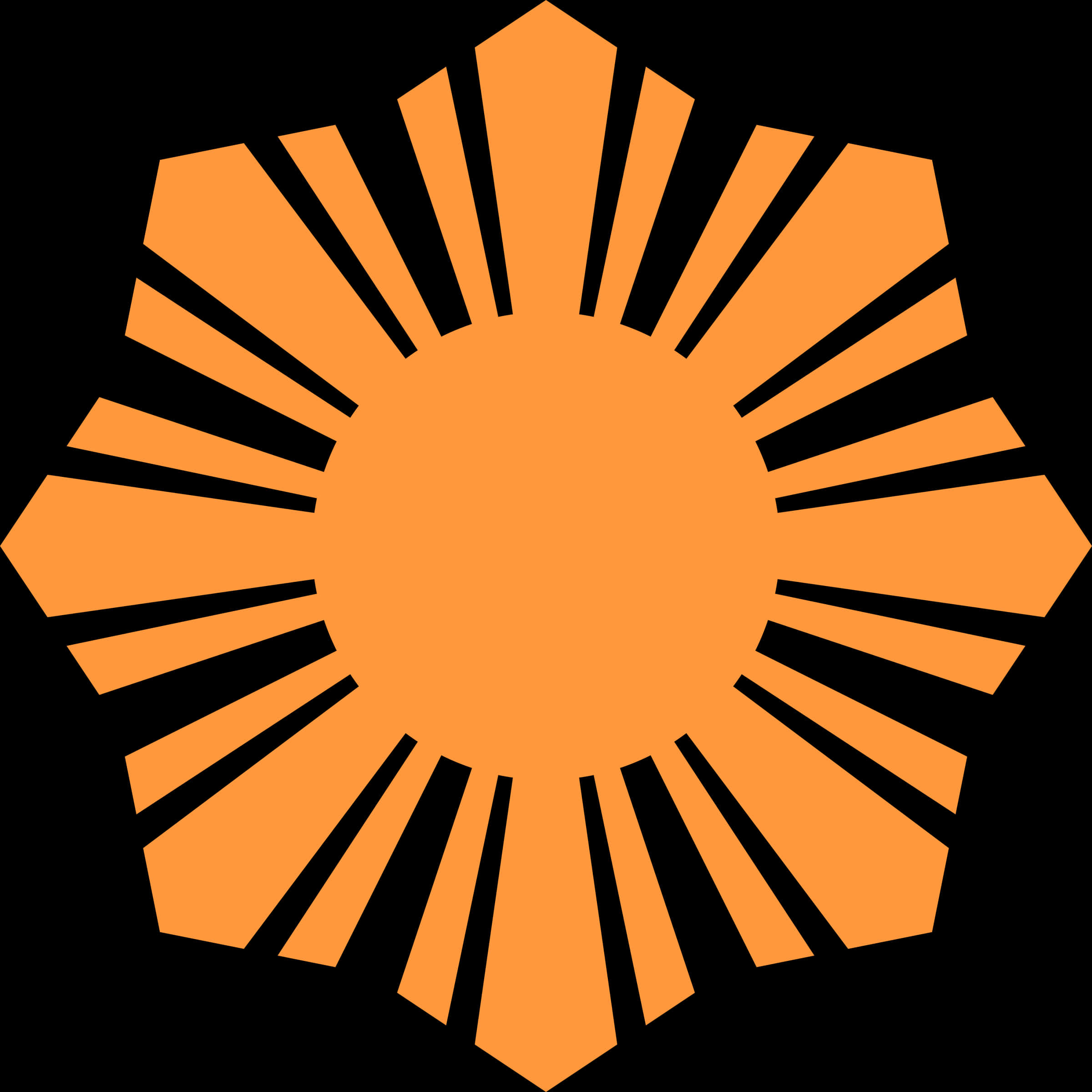 Abstract Sunburst Graphic PNG with transparent background