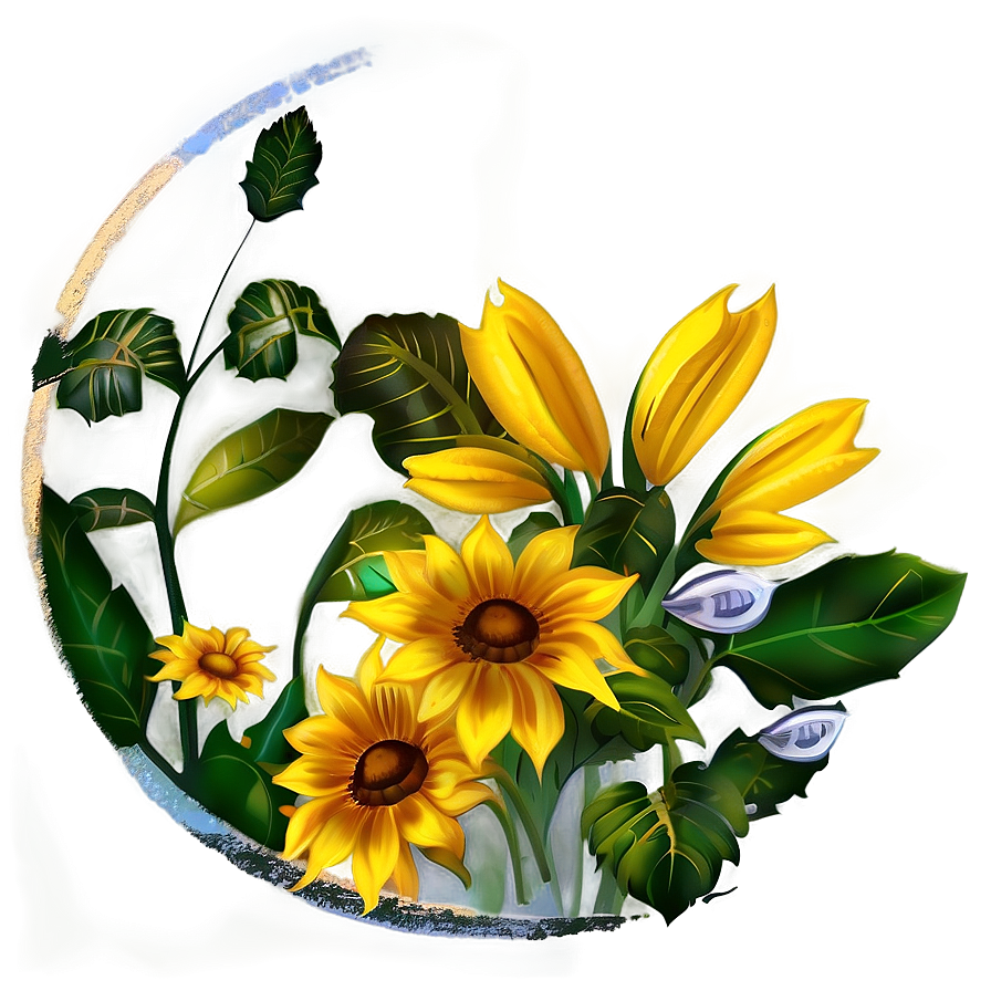 Abstract Sunflower Art PNG 39 PNG with transparent background