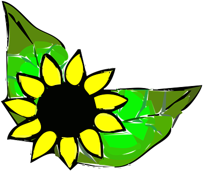 Abstract Sunflower Artwork PNG with transparent background
