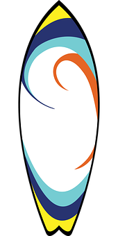 Abstract Surfboard Design PNG with transparent background