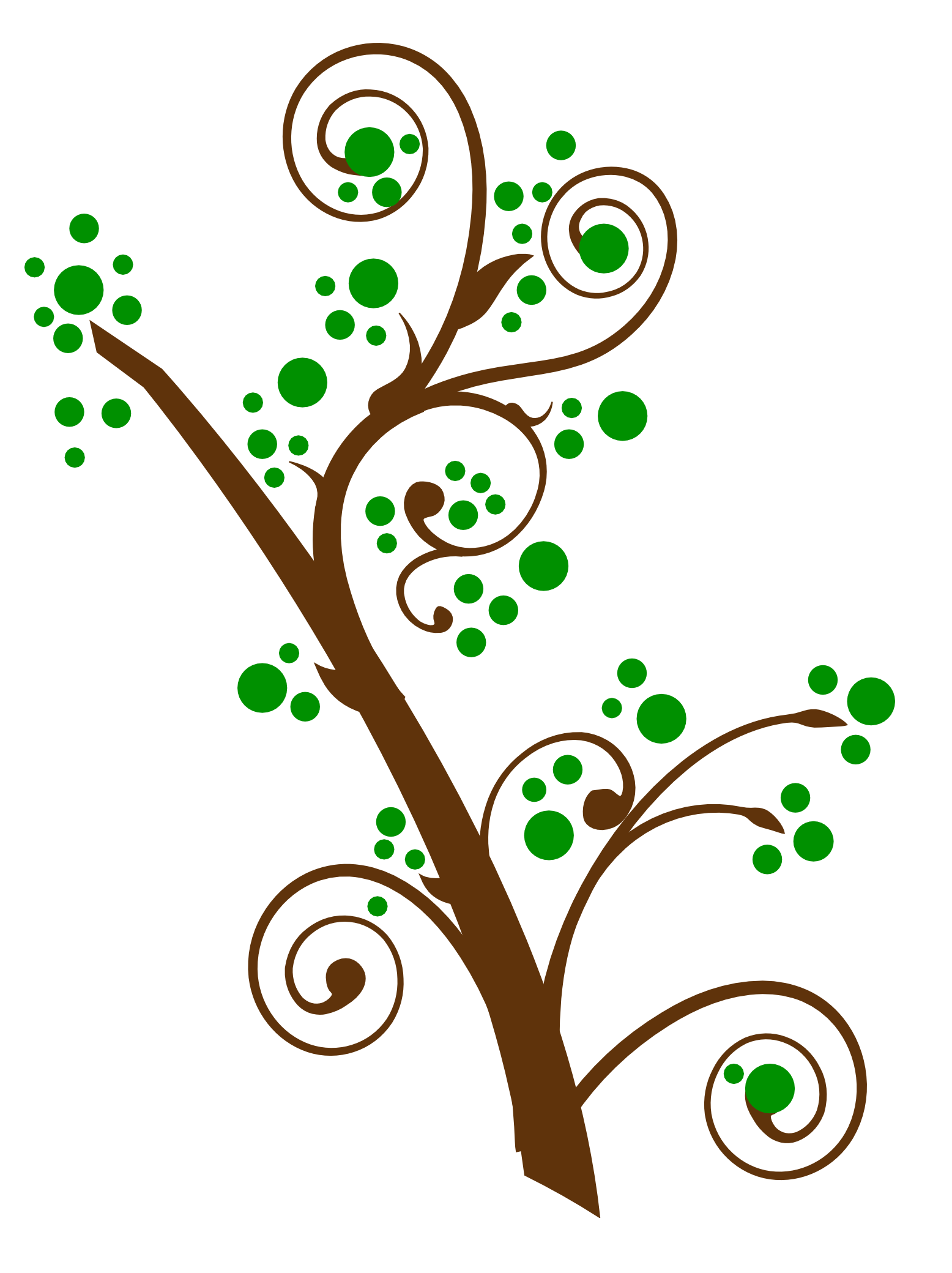 Abstract Swirl Tree Design PNG with transparent background