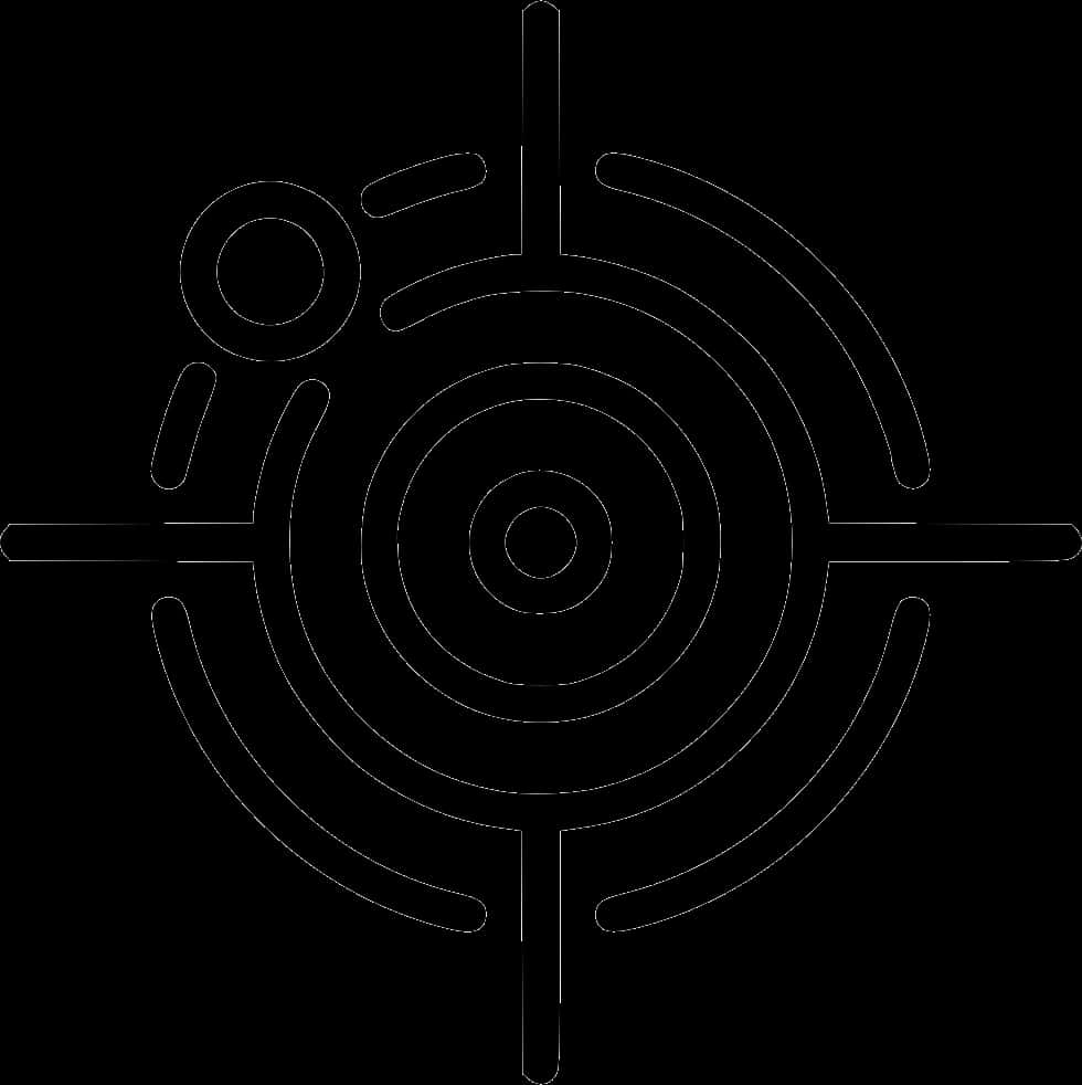 Abstract Target Design Blackand White PNG with transparent background