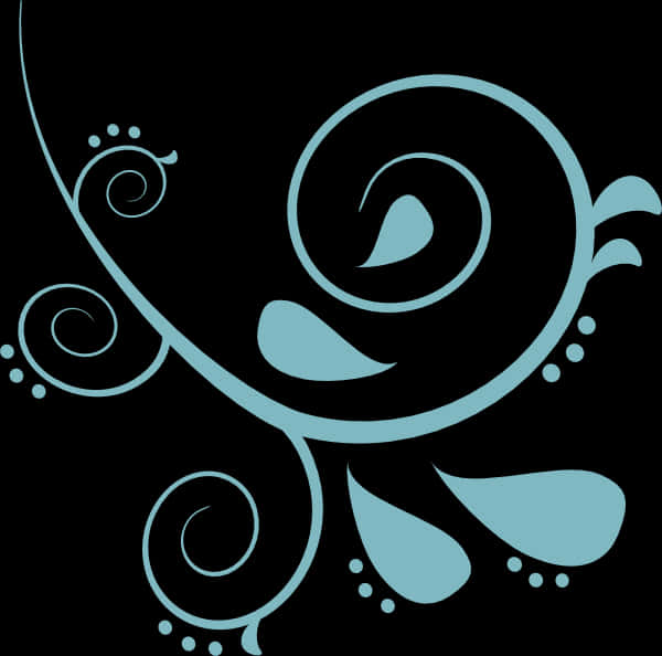 Abstract Teal Swirls Design