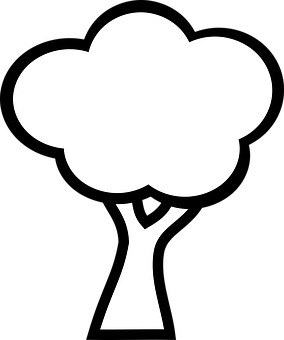 Abstract Tree Icon Blackand White