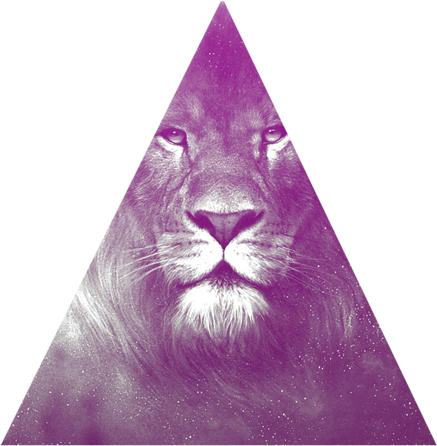 Abstract Triangular Purple Lion