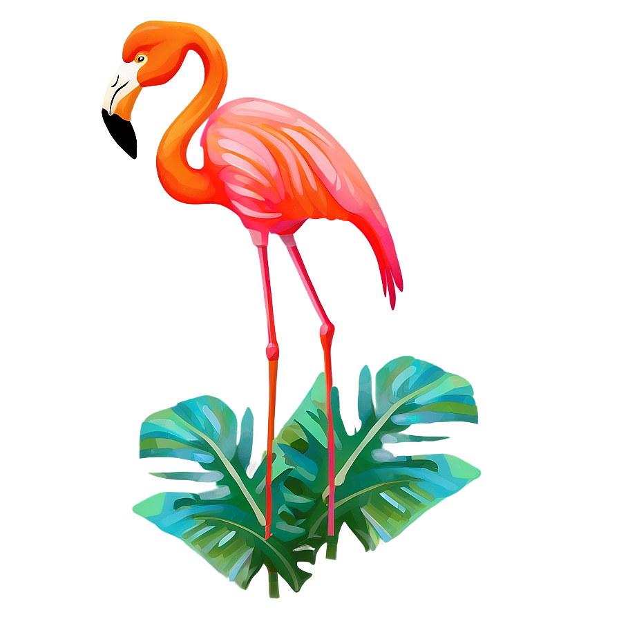 Abstract Tropical Flamingo Art Png 95