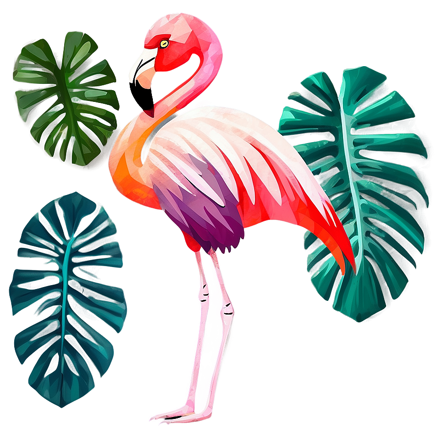 Abstract Tropical Flamingo Art Png Cxa14