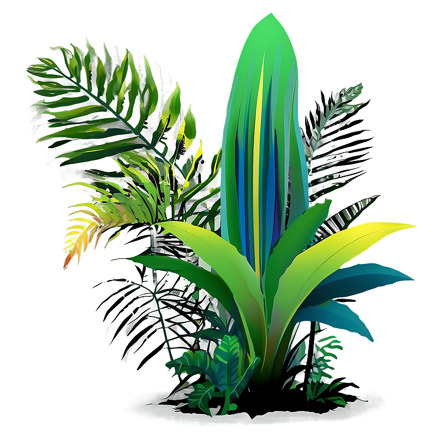 Abstract Tropical Plants Png Hwk91