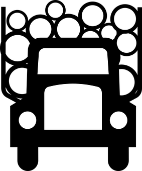 Abstract Truck Icon Black Background PNG with transparent background