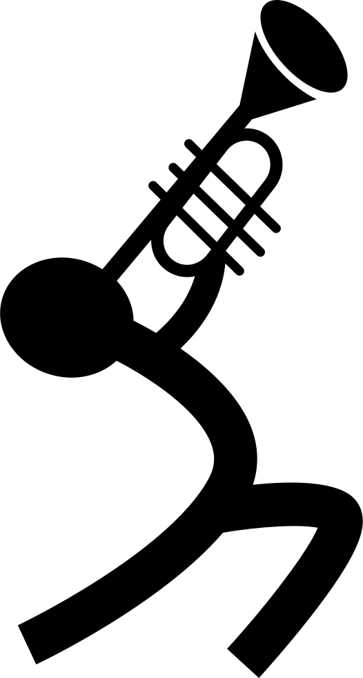 Musician Playing A Trumpet - Stick Figure Playing Trumpet, HD Png Download PNG with transparent background