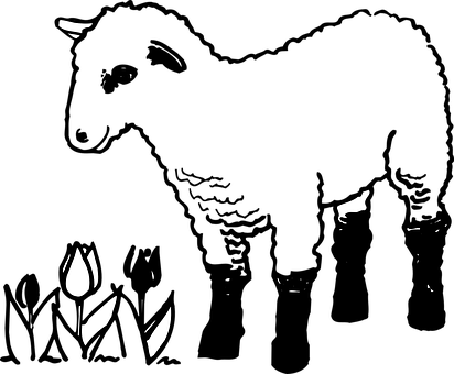 Abstract Tulip Silhouette PNG with transparent background