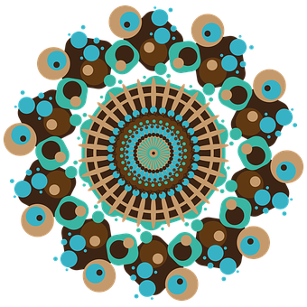 Abstract Turquoise Brown Mandala Art